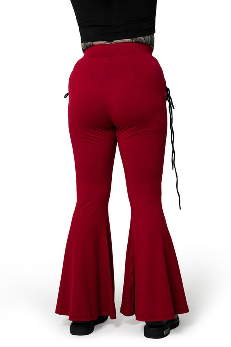 Blood Red Alice Flare Pants