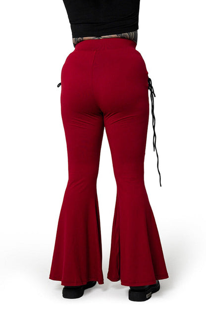 Blood Red Alice Flare Pants