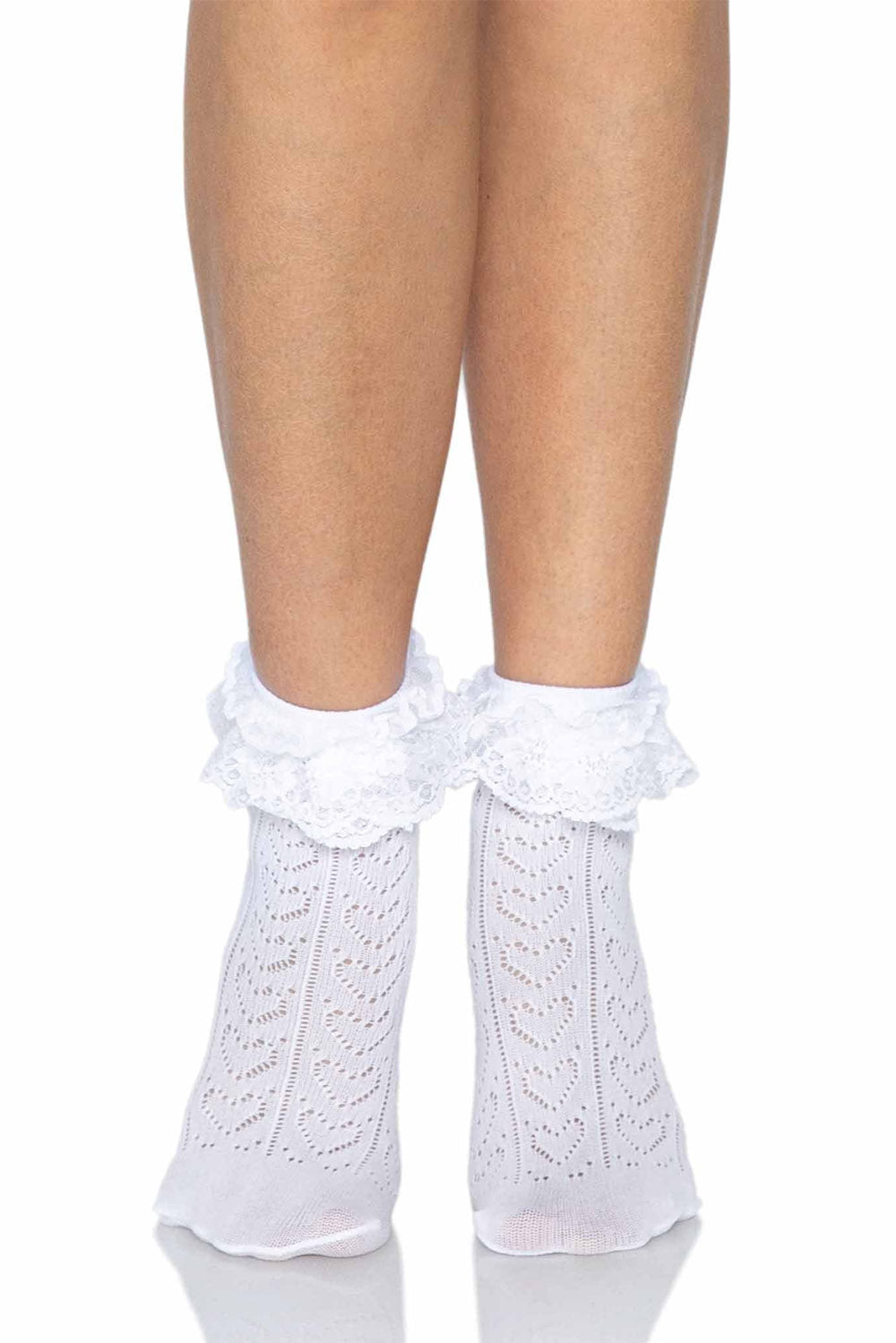 Apparition Heart Lace Socks [White]