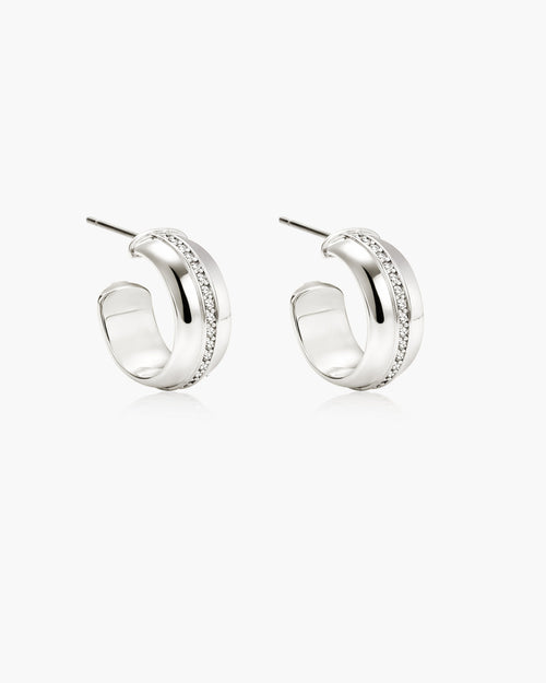 Vice Hoop Earrings in Silver