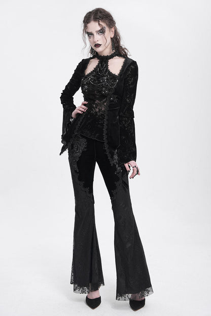Black Alchemy Velvet Boho Bell Bottoms