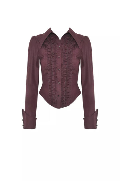 Blood Wine Button-Up Shirt [Burgundy]
